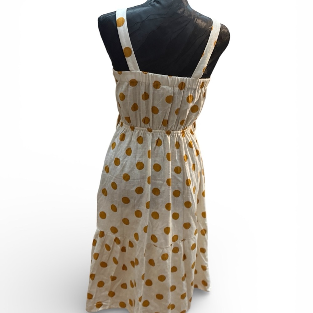 Monteau Polka Dot Midi Sundress Small Cream Yellow - Picture 3 of 6
